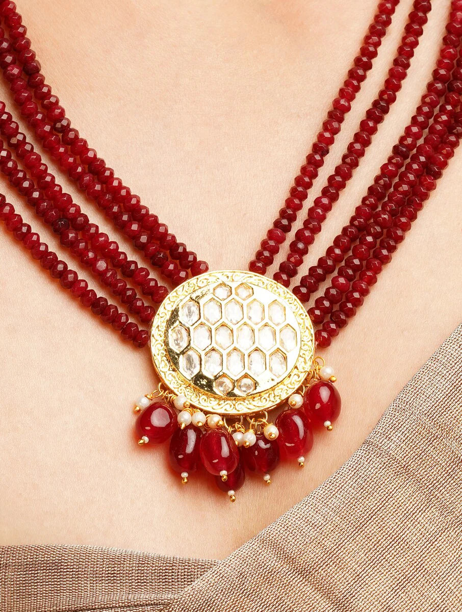 Women Red Flexi Alloy Necklace Sets